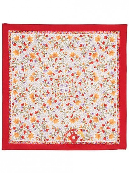 Павлопосадский шелковый платок (крепдешин) «Тополиный пух», 52×52 см, арт. 1107-5