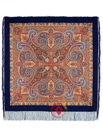 Шерстяной Павлопосадский платок &quot;Классический&quot;, 125*125 см, арт. 814-14