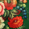 Поднос с росписью "Цветы на зеленом" 38*28 см, арт. А-7.63